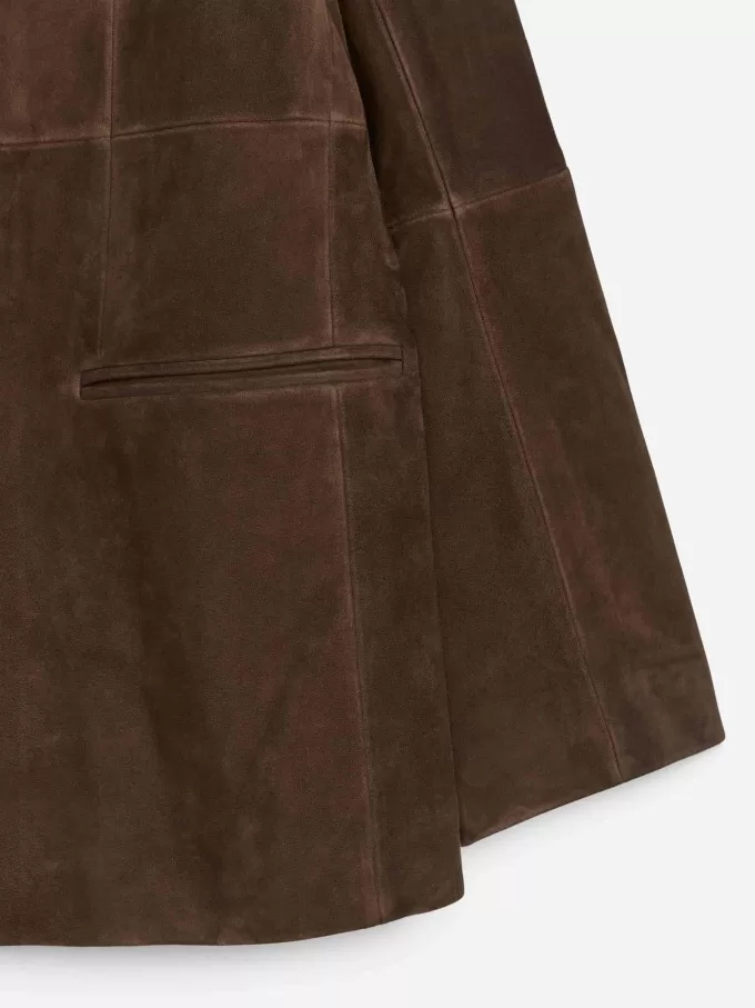 Blazer rilassato in pelle scamosciata Blazer rilassato in pelle scamosciata