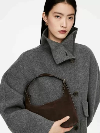 Borsa in pelle scamosciata