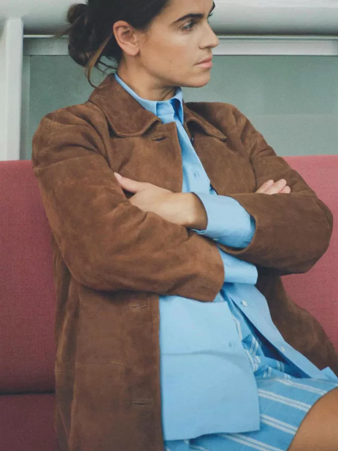 Cappotto in pelle scamosciata Cappotto in pelle scamosciata