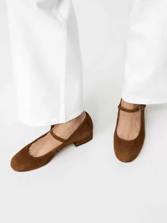 Décolleté Mary Jane in pelle scamosciata