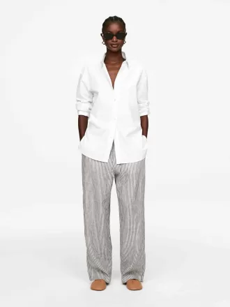 Pantaloni in lino con coulisse